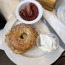 Fante's Coffee - Everything bagel with cream cheese and bacon