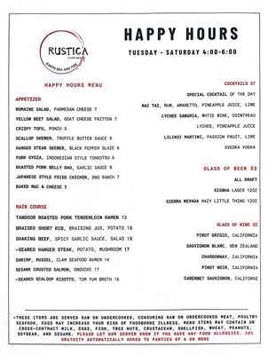 Menu photo 7 Rustica Earth Sea and Fire St. Augustine, FL