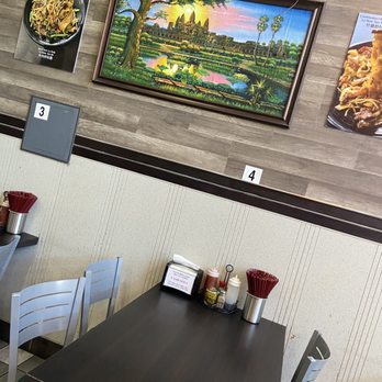 Nam Vang Restaurant - Angkor Wat painting on the wall - Chinese Near Me - San Jose, California