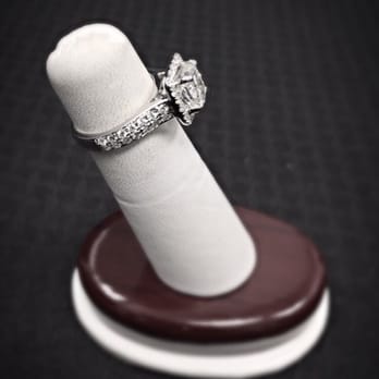 2nd City Diamonds - Double row halo design diamond engagement ring 14k white gold - Jewelry Near Me - Chicago, Illinois 2nd City Diamonds - Double row halo design diamond engagement ring 14k white gold - Jewelry Near Me - Chicago, Illinois