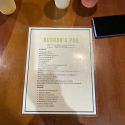 Duggans Pub and Grill - The lunch menu