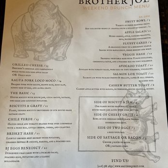 Brother Joe - Weekend brunch menu 12/22 - Coffee & Tea Near Me - Seattle, Washington Brother Joe - Weekend brunch menu 12/22 - Coffee & Tea Near Me - Seattle, Washington