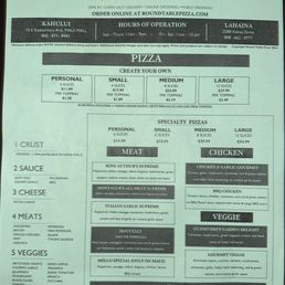 Menu as of July 2023 Menu as of July 2023