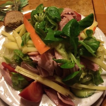 Weinstube zur Traube - Ham and cheese salad with bread - Wine Bars Near Me - Stuttgart, BW Weinstube zur Traube - Ham and cheese salad with bread - Wine Bars Near Me - Stuttgart, BW
