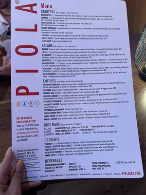 Menu photo 3 Piola Hallandale Beach, FL