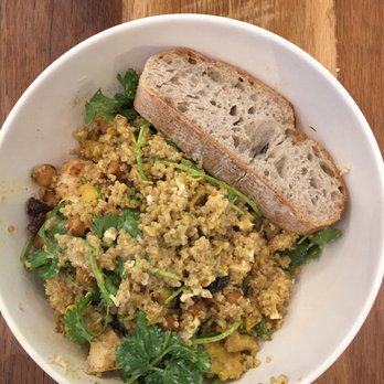 Saladworks - a bowl of food with bread and greens - Salad Near Me - Wayne, Pennsylvania
