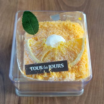 Tous Les Jours - Orange Cream Cake piece - Bakeries Near Me - Columbus, Ohio Tous Les Jours - Orange Cream Cake piece - Bakeries Near Me - Columbus, Ohio