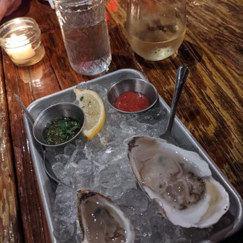 The Port Hunter - two types of oysters - both I'm told were good - Seafood Near Me - Edgartown, Massachusetts The Port Hunter - two types of oysters - both I'm told were good - Seafood Near Me - Edgartown, Massachusetts