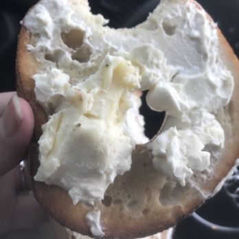Dunkin' - a bagel with cream cheese on it - Donuts Near Me - Joliet, Illinois Dunkin' - a bagel with cream cheese on it - Donuts Near Me - Joliet, Illinois