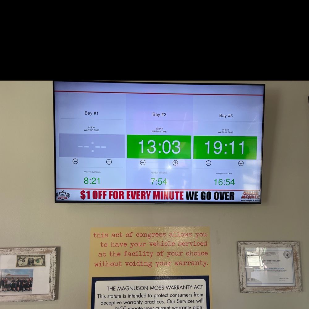 Grease Monkey - In bay service timer - Oil Change Stations Near Me - Cibolo, Texas Grease Monkey - In bay service timer - Oil Change Stations Near Me - Cibolo, Texas