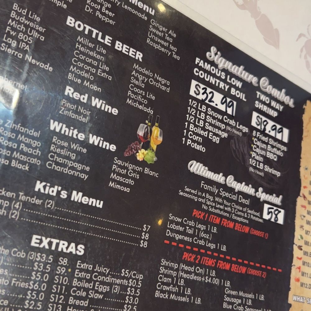 Captain Crab - Menu - Seafood Near Me - Sacramento, California Captain Crab - Menu - Seafood Near Me - Sacramento, California