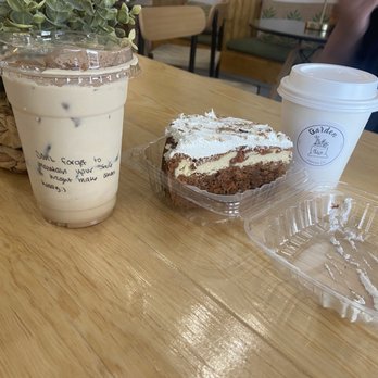 Garden Coffee - Cinnamon dolce latter, Cappuccino, carrot cake cheesecake - Coffee & Tea Near Me - Brownsville, Texas