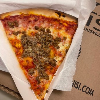 Pizza Donisi - Sausage single slice - Pizza Near Me - Louisville, Kentucky Pizza Donisi - Sausage single slice - Pizza Near Me - Louisville, Kentucky