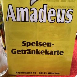 Amadeus Cafe - Menu