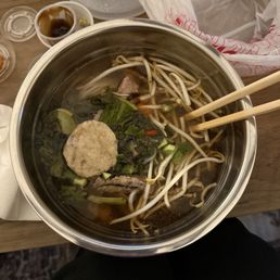 small weird pho, little meat, half a meatball... small weird pho, little meat, half a meatball...