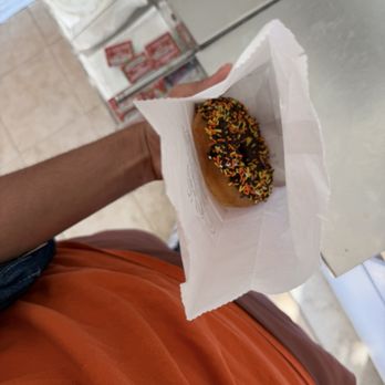 Sarena's Breakfast & Donuts - Holiday chocolate sprinkle donut - Donuts Near Me - Round Rock, Texas Sarena's Breakfast & Donuts - Holiday chocolate sprinkle donut - Donuts Near Me - Round Rock, Texas