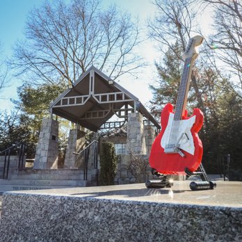 Station Fire Memorial Park - LEGO guitar placed on memorial bench (photo by Julius von Brunk, 2023) - Landmarks & Historical Buildings Near Me - West Warwick, Rhode Island Station Fire Memorial Park - LEGO guitar placed on memorial bench (photo by Julius von Brunk, 2023) - Landmarks & Historical Buildings Near Me - West Warwick, Rhode Island