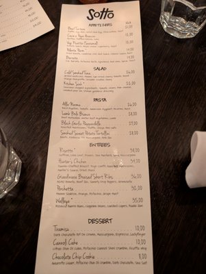 Menu photo 6 Bar Sotto Chicago, IL