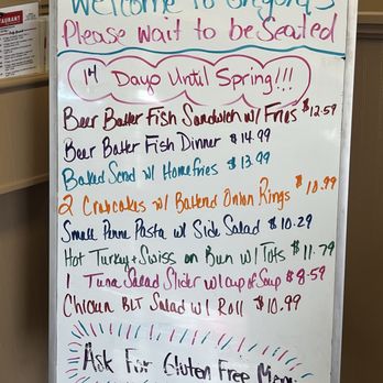 Gregory's Family Restaurant - Daily special at the entrance - Breakfast & Brunch Near Me - Canton, Ohio