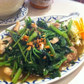 Siam Garden Cafe - Stir Fried Ong Choy with Chicken [$9.99] - Thai Near Me - Honolulu, Hawaii