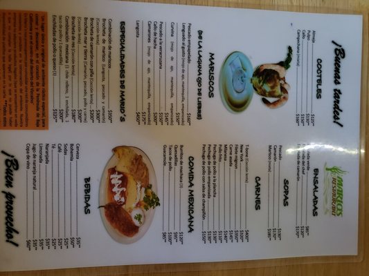 Menu photo 2 Restaurant Mario´s Guerrero Negro, BCS Menu photo 2 Restaurant Mario´s Guerrero Negro, BCS