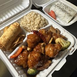 General Tso's chicken dinner box.