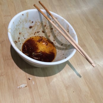 Billie Chu - The insane amount of oil left in the bottom of the bowl & 3 free pieces of ceramic (chipped glass?) found in the dish. - Malaysian Near Me - Adelaide, SA