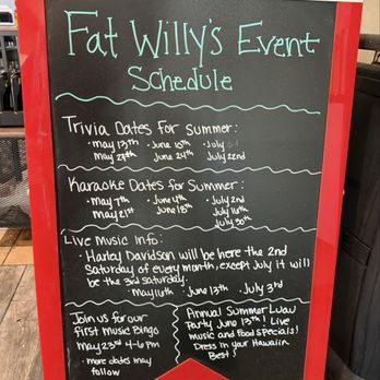 Fat Willy's - Event schedule - Pizza Near Me - Mesa, Arizona Fat Willy's - Event schedule - Pizza Near Me - Mesa, Arizona