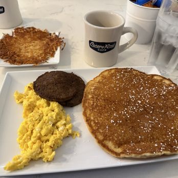 Canopy Road Cafe - 3 egg breakfast, sausage, pancakes, hash browns and coffee. - Breakfast & Brunch Near Me - Jacksonville, Florida