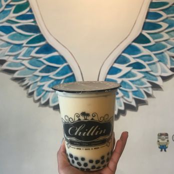 Chillin' - Large Honey Green Milk Tea + Honey Boba! :) - Bubble Tea Near Me - Whittier, California