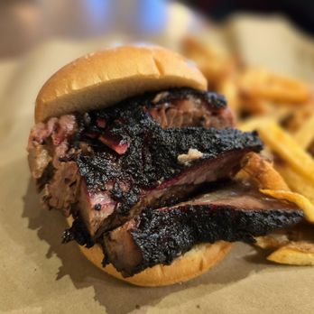 Mission BBQ - Brisket Sandwish with Freshly Cut Fries - Barbeque Near Me - Fort Myers, Florida Mission BBQ - Brisket Sandwish with Freshly Cut Fries - Barbeque Near Me - Fort Myers, Florida