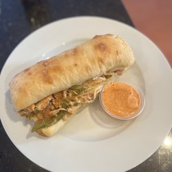 Dad's Farm & Cafe - Chicken cheesesteak with smoked aioli on the side. Amazing!