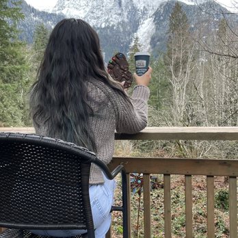 Espresso Chalet - The double chocolate bigfoot cookie with a Hot White Mocha ! - Coffee & Tea Near Me - Gold Bar, Washington