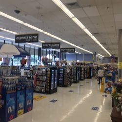 Two checkout lines open, the self checkout had 14 people in line. Hint Market Street is 4 miles away. Better customer service.