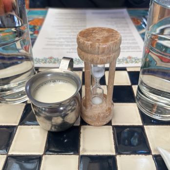 Boulder Dushanbe Teahouse - Timer for steeping the tea correctly - Tea Rooms Near Me - Boulder, Colorado