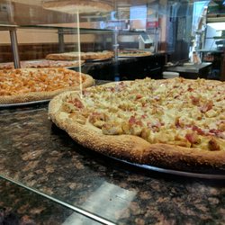 Chicken pizzas, also with sesame seed crust! The regular comes without.