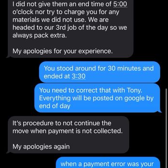 All My Sons Moving & Storage - Charged me for 4 hours + and hour travel and only worked 3 - Movers Near Me - Englewood, Colorado