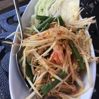 Arches Thai - Som Tom - green papaya salad. I ordered a 3 and it was spicy! - Thai Near Me - Moab, Utah Arches Thai - Som Tom - green papaya salad. I ordered a 3 and it was spicy! - Thai Near Me - Moab, Utah