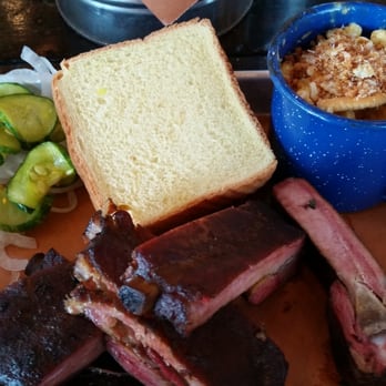 Sweet Cheeks Q - Rib tray ($14) with Mac and cheese - Southern Near Me - Boston, Massachusetts