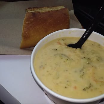 Panera Bread - Broccoli Cheddar soup/french baguette - Salad Near Me - Buford, Georgia Panera Bread - Broccoli Cheddar soup/french baguette - Salad Near Me - Buford, Georgia