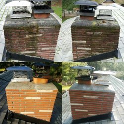 Ed's Chimney Sweep and Masonry - Before and after. Leak is fixed