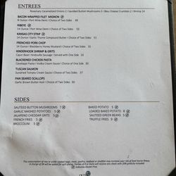 The Trophy Room at Old Kinderhook - Menu