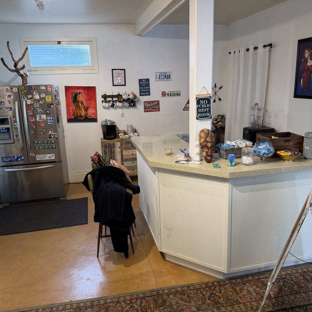The Shoppe - The bar and fridge with complementary drinks - Men's Hair Salons Near Me - Santa Rosa, California The Shoppe - The bar and fridge with complementary drinks - Men's Hair Salons Near Me - Santa Rosa, California