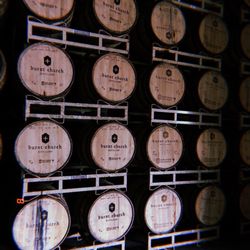 Burnt Church Distillery - Bourbon barrels in warehouse