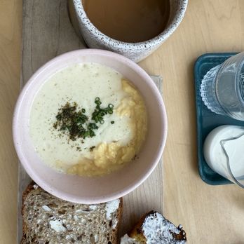 Bread & Friends - Soft scrambled eggs, corn muffin, fried potatoes, seeded sourdough- Great food and excellent svc - thx Julia! - Bakeries Near Me - Portland, Maine
