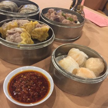 Great Wall Cuisine - Shrimp dumplings and their marvelous hot chili oil that you can purchase. - Dim Sum Near Me - Phoenix, Arizona