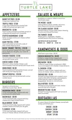 Menu photo 2 Turtle Lake Tap & Grill Delavan, WI Menu photo 2 Turtle Lake Tap & Grill Delavan, WI