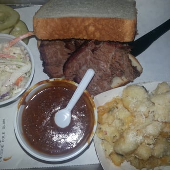 Angry Crab Shack - Brisket BBQ Sandwich with Mac & Cheese - Cajun/Creole Near Me - Phoenix, Arizona Angry Crab Shack - Brisket BBQ Sandwich with Mac & Cheese - Cajun/Creole Near Me - Phoenix, Arizona