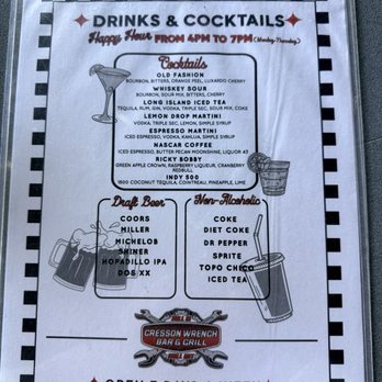 The Cresson Wrench - Menu! - Music Venues Near Me - Cresson, Texas The Cresson Wrench - Menu! - Music Venues Near Me - Cresson, Texas