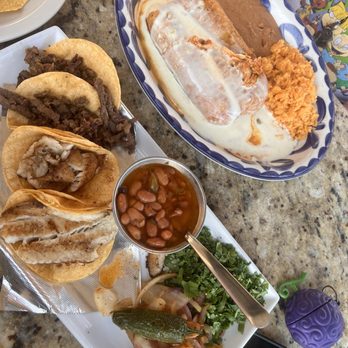 Mexicano Grille and Bar - Got the street tacos fish and asada and husband got the chimichangas. - Mexican Near Me - Jarrell, Texas Mexicano Grille and Bar - Got the street tacos fish and asada and husband got the chimichangas. - Mexican Near Me - Jarrell, Texas